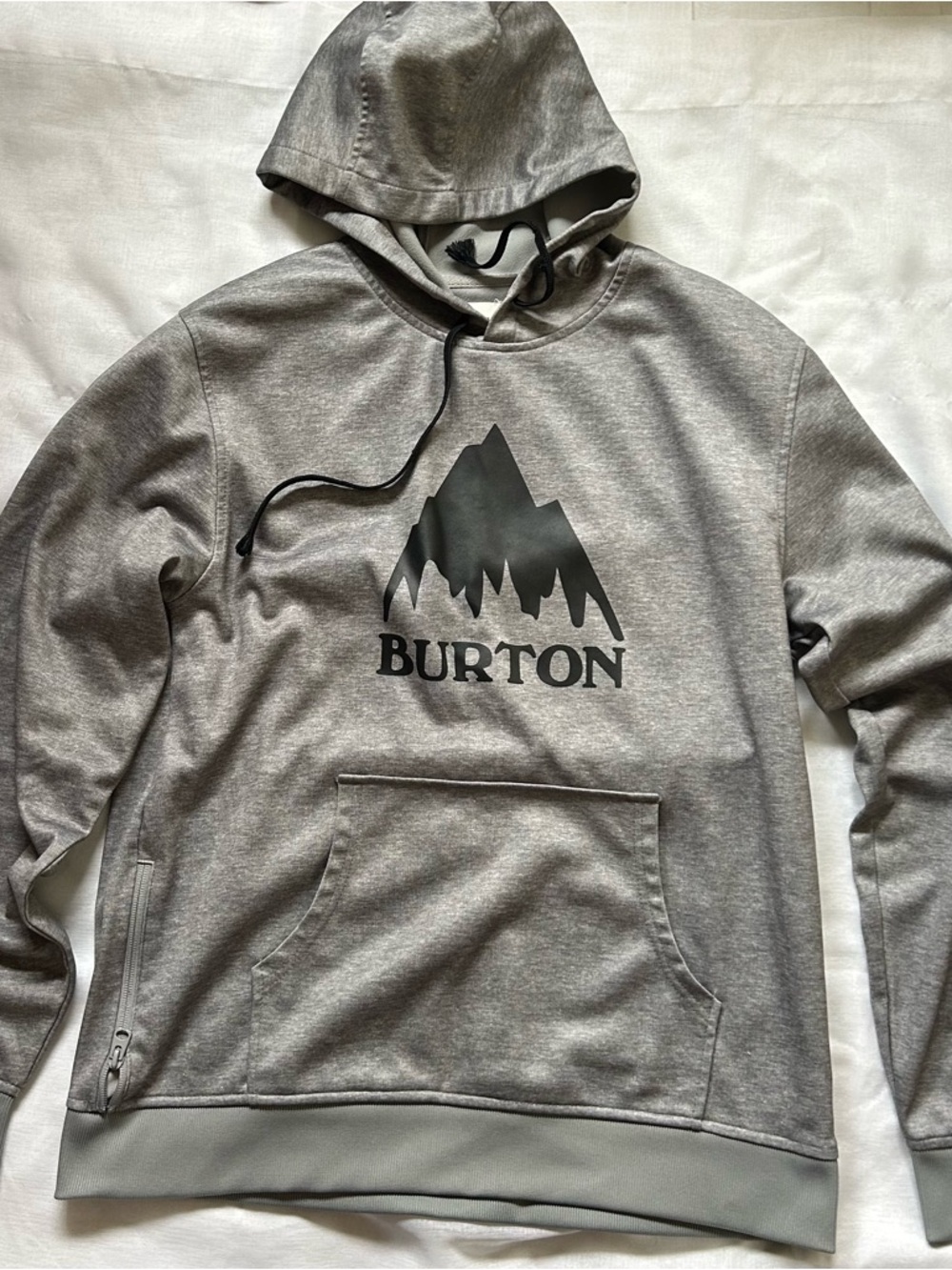 Burton Grey Pullover Hoodie with Black Mountain Logo